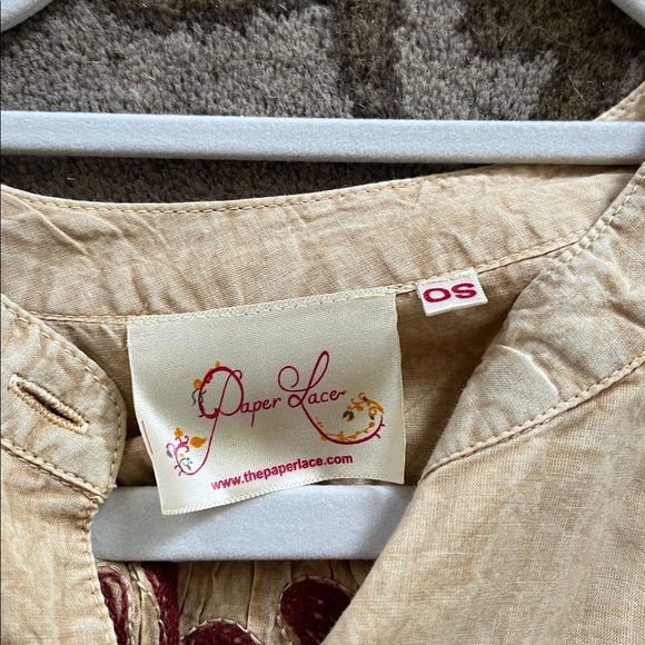 Paper Lace cream embroidered tunic - Picture 3 of 4